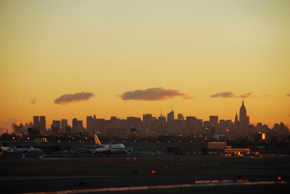 Aircraft dawn sky
