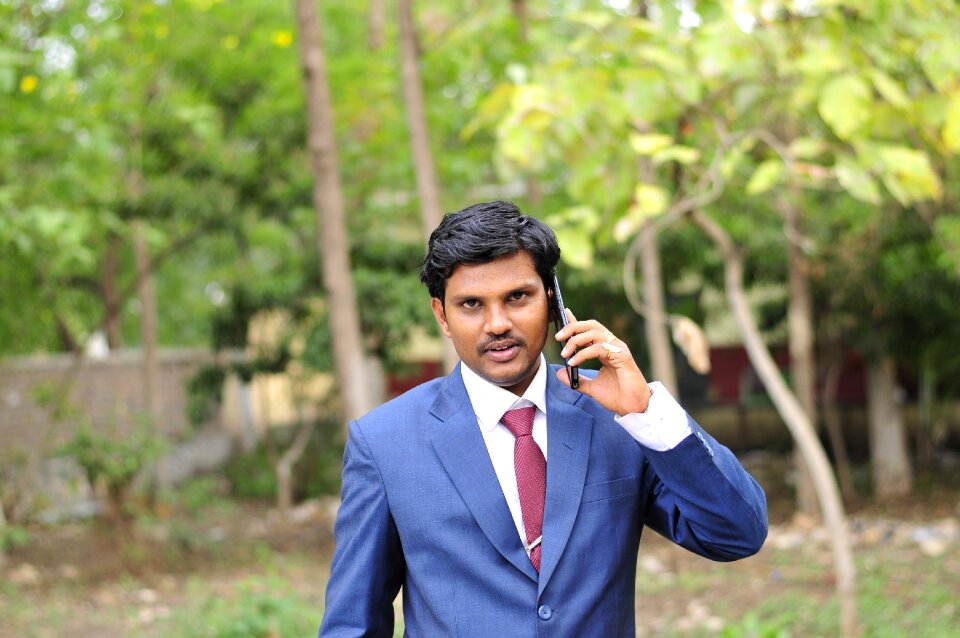 Suit phone bussines people