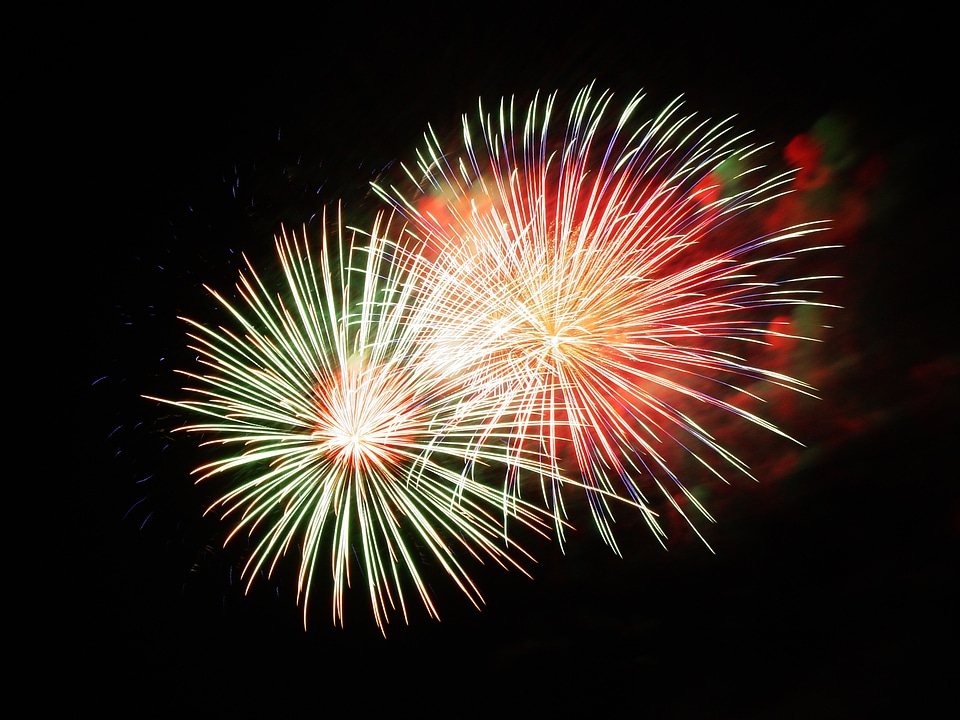 Fireworks art event shower of sparks