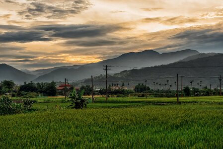 In rural areas village evening