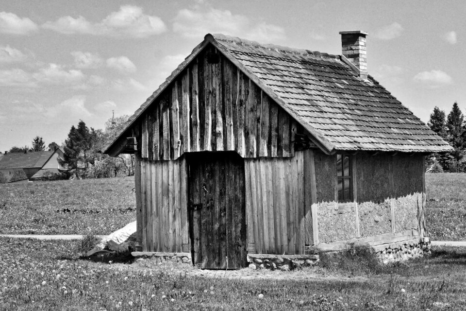 Nostalgic landscape hut