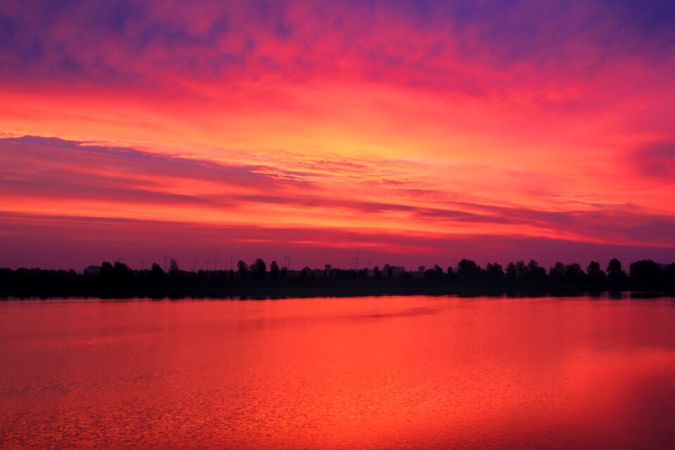 Twilight evening sky fiery