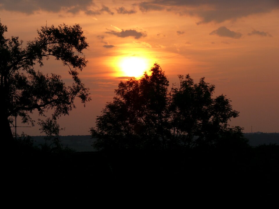 Sunset evening sky lighting