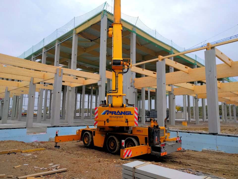 Crane roof wood