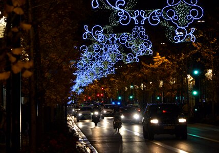 Christmas lights night granada traffic
