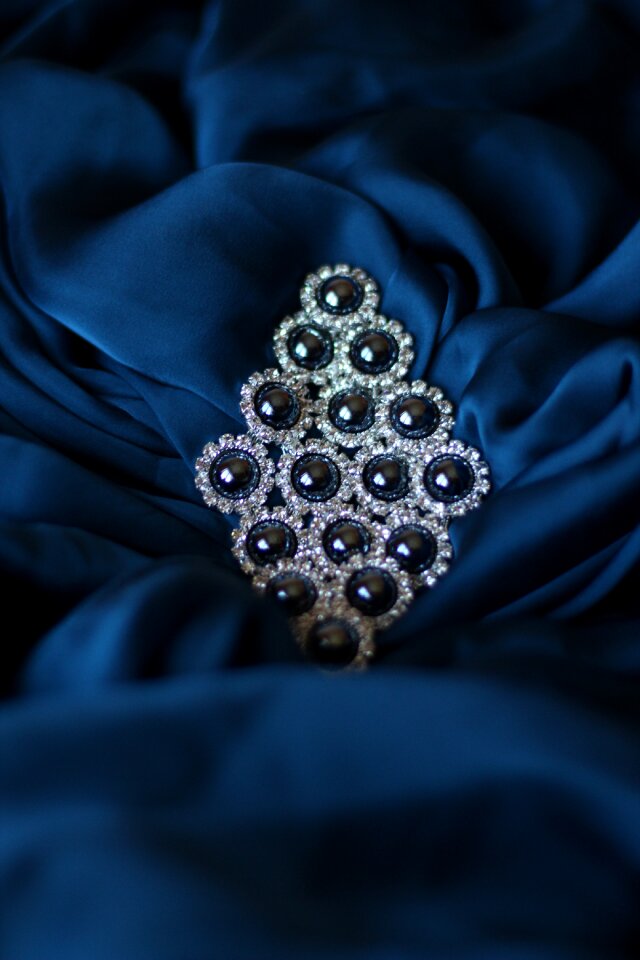 Ornament silk blue