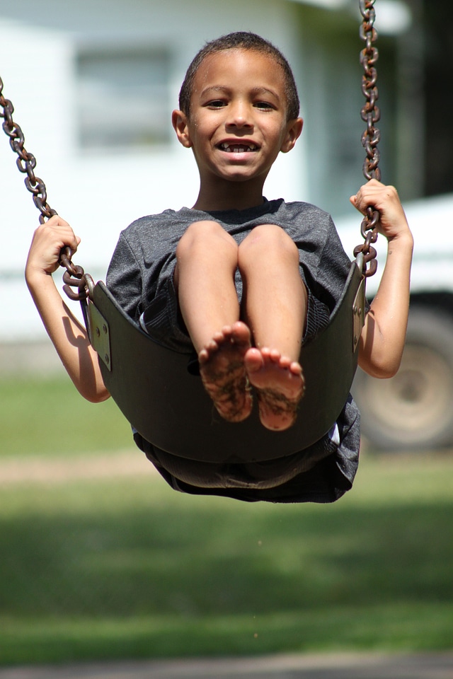 Young swing outside