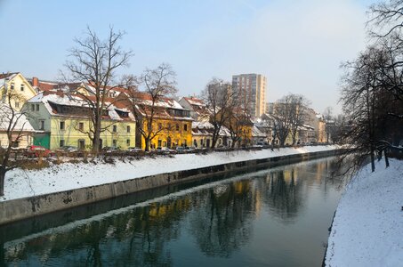 Winter city landscape