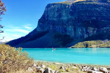 Cliff face glacier reflection