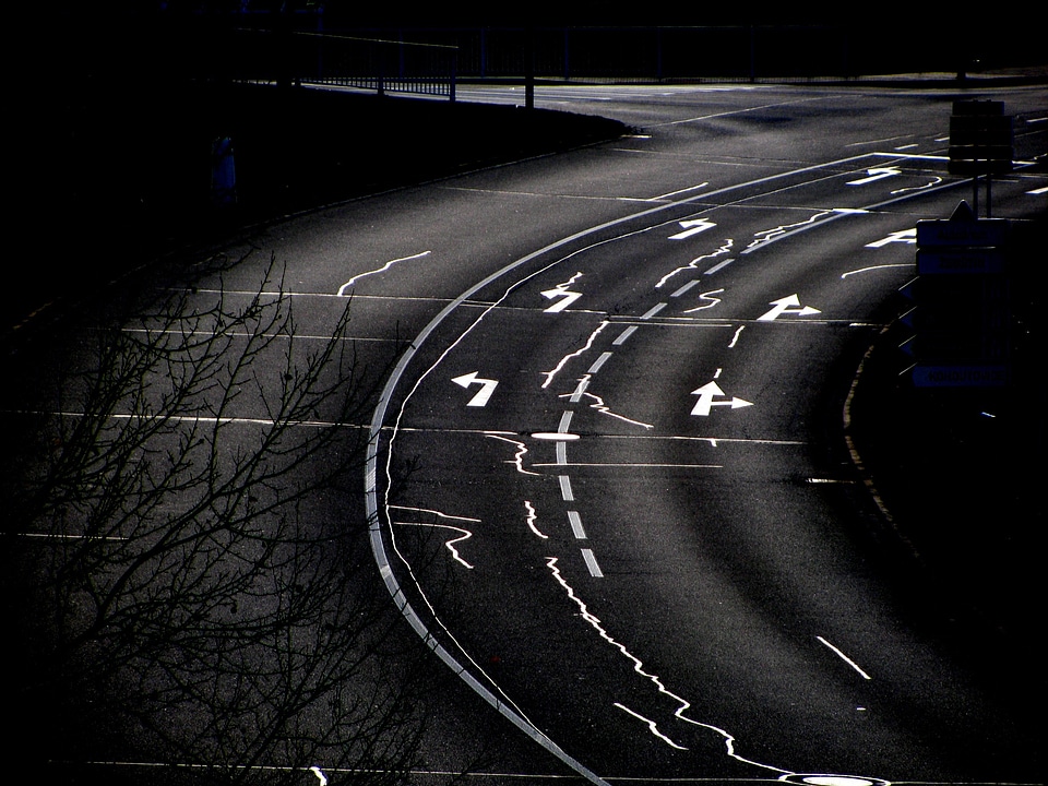 Darkness curved turning