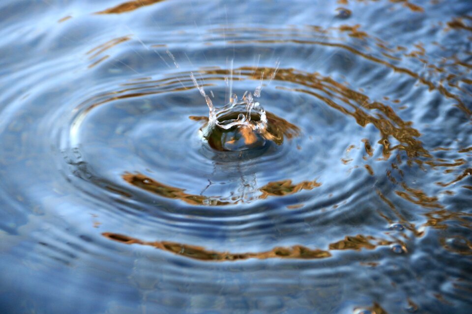 Drop of water wave sparkling
