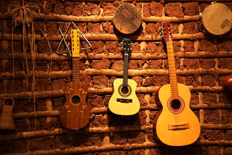 Instrument acoustic guitar brown guitar