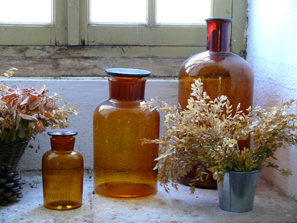 Window bottles light photo