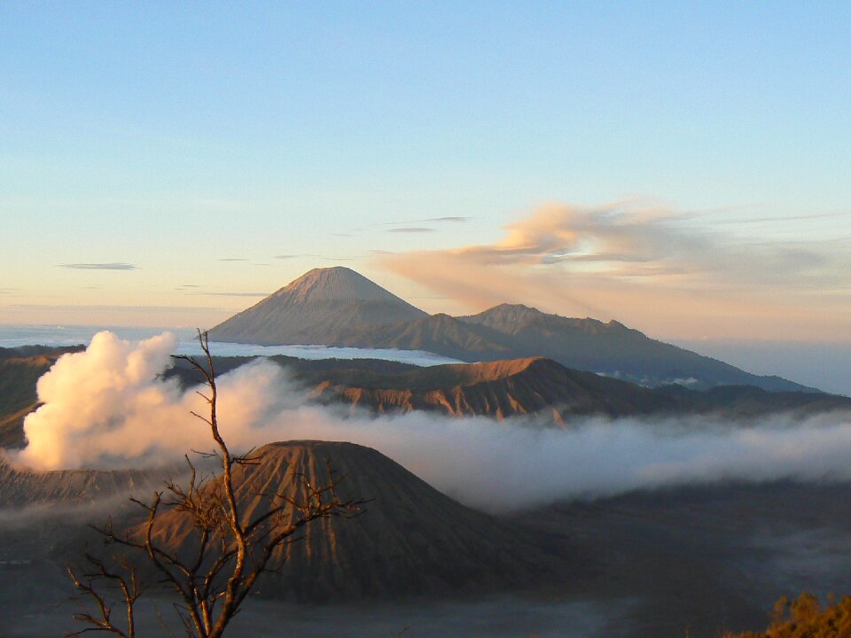 Fog clouds landscape