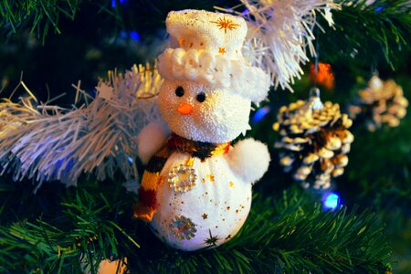 Christmas tree celebrate snowman photo