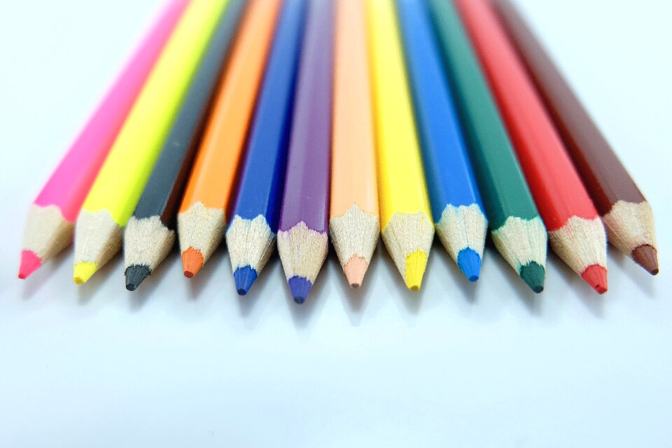 Color pencils color rainbow