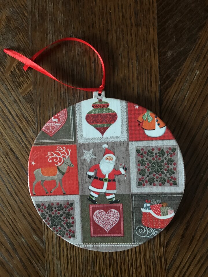 Christmas pendant for a gift decoupage