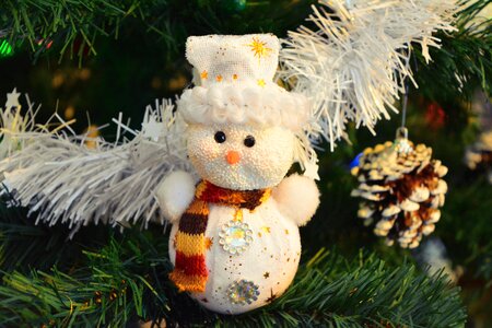 Christmas tree celebrate snowman photo