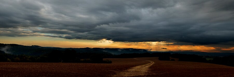 Landscape rainy path