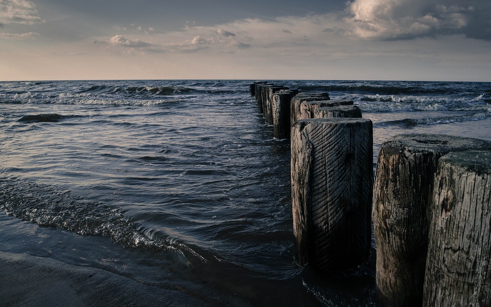 Sky breakwater the baltic sea