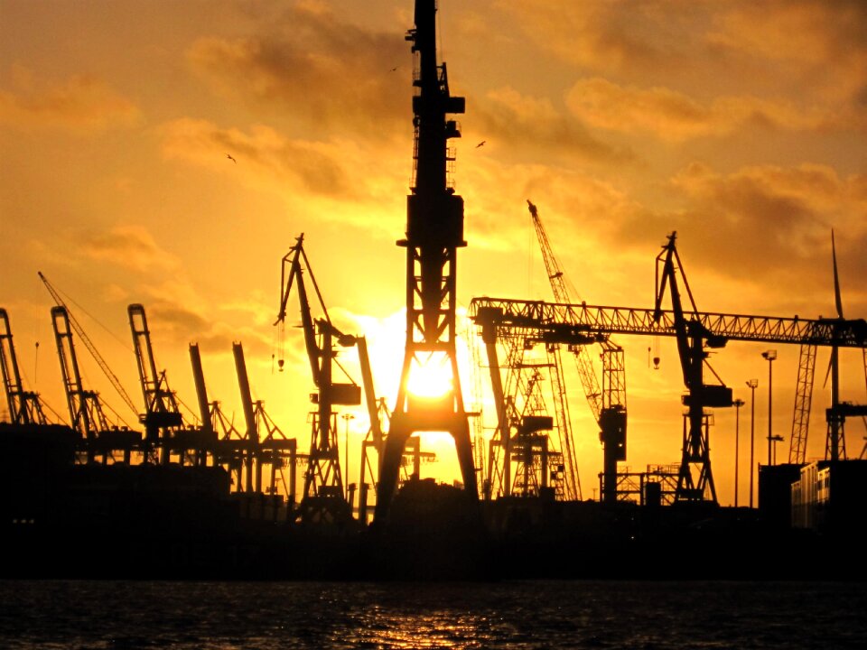 Port sunset afterglow
