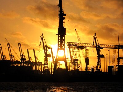 Port sunset afterglow