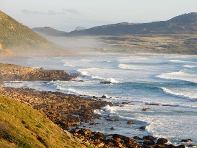 Scenic cape point misty cliffs