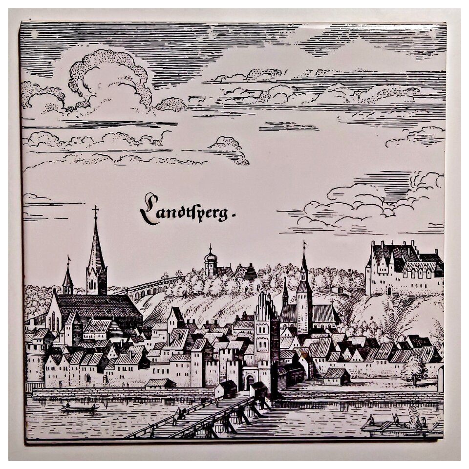 Old town motif historically ceramic