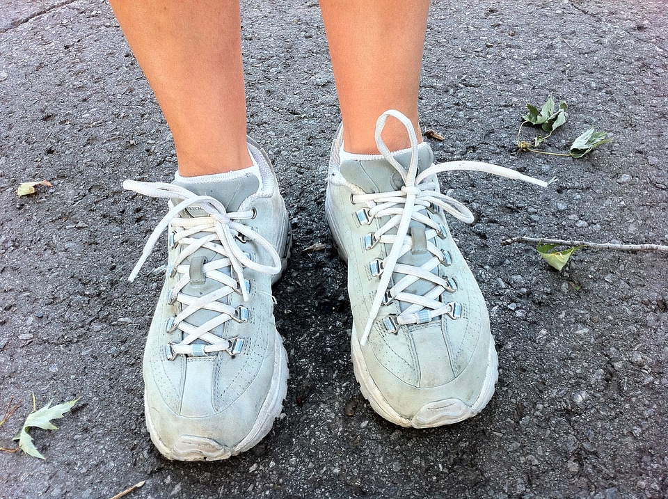 Sneakers female feet