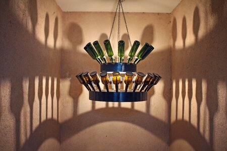 Wine bottles shadows photo