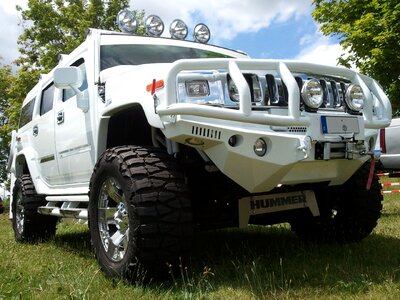 All terrain vehicle us showcar white photo