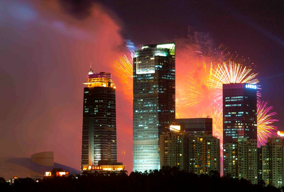 Fireworks night night view china