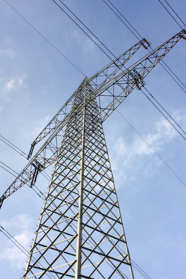 Strommast electricity upper lines