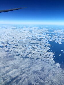 Ice mountain flight over photo