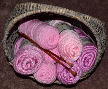 Pink knitting crochet photo