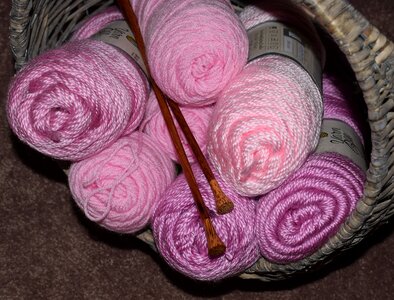 Pink knitting crochet