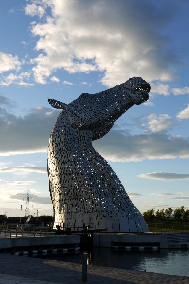 Lighting work of art kelpies scotland photo