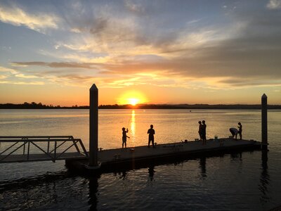 People pier evening