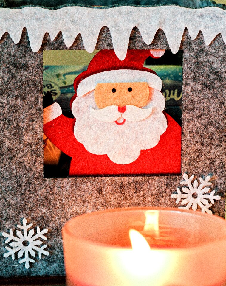 Merry christmas snowy santa