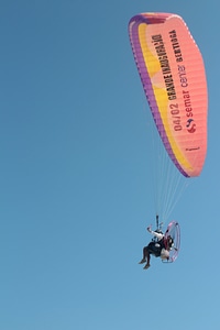 Parachute motorised parachute walking in the air