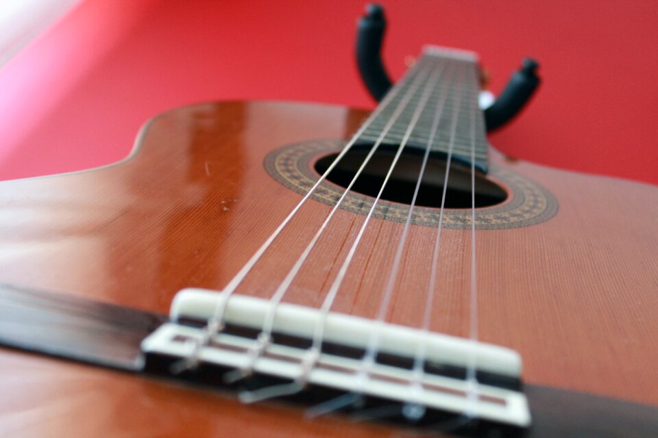 Perspective spanish guitar musician photo