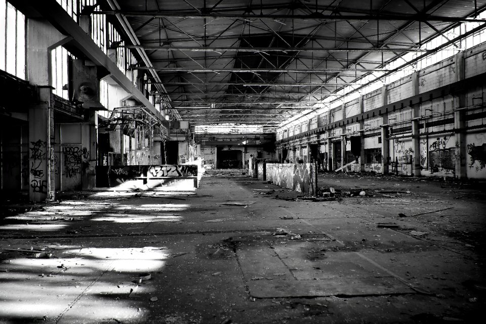 Abandoned industrial building lapsed