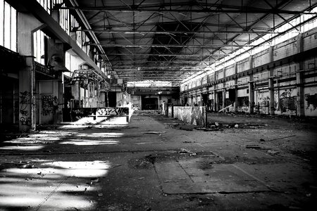 Abandoned industrial building lapsed