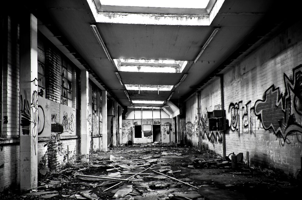 Abandoned industrial building lapsed