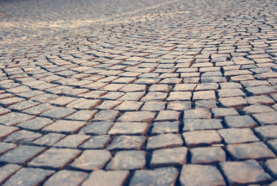 Patch cobblestones paving stones