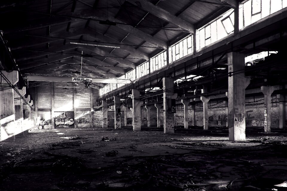 Abandoned industrial building lapsed