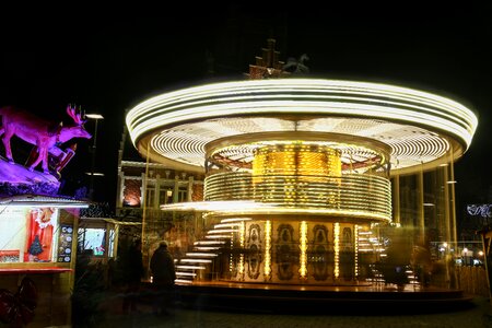 Night christmas market lights photo