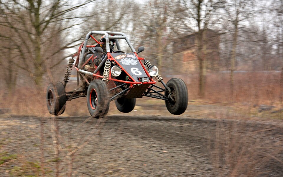 Offroad competition buggy jump