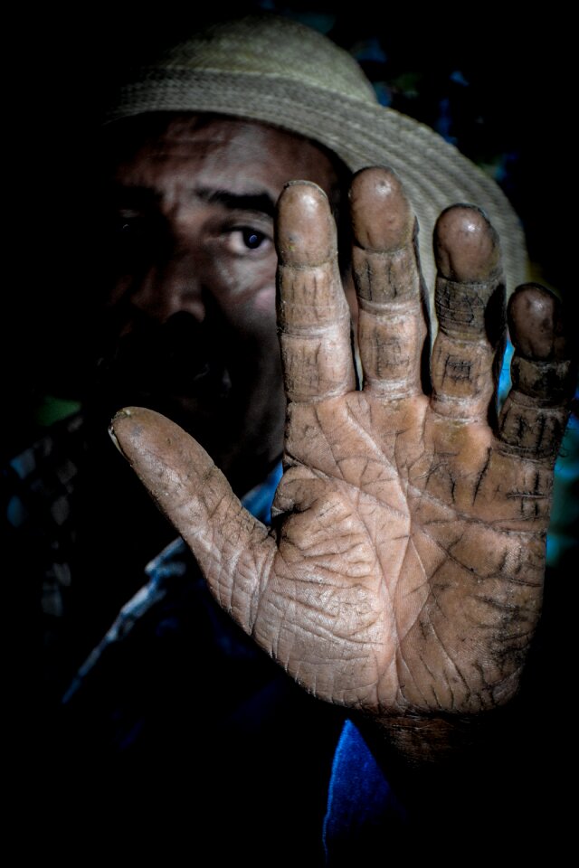 Agriculture hand black