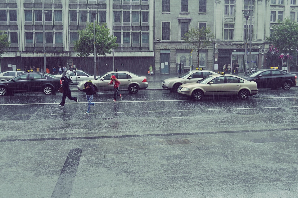 Wet rainy raindrops